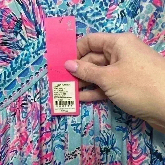 NWT Lilly Pulitzer Sz 10 Serena V-Neck Maxi Item# 10 - Picture 6 of 9